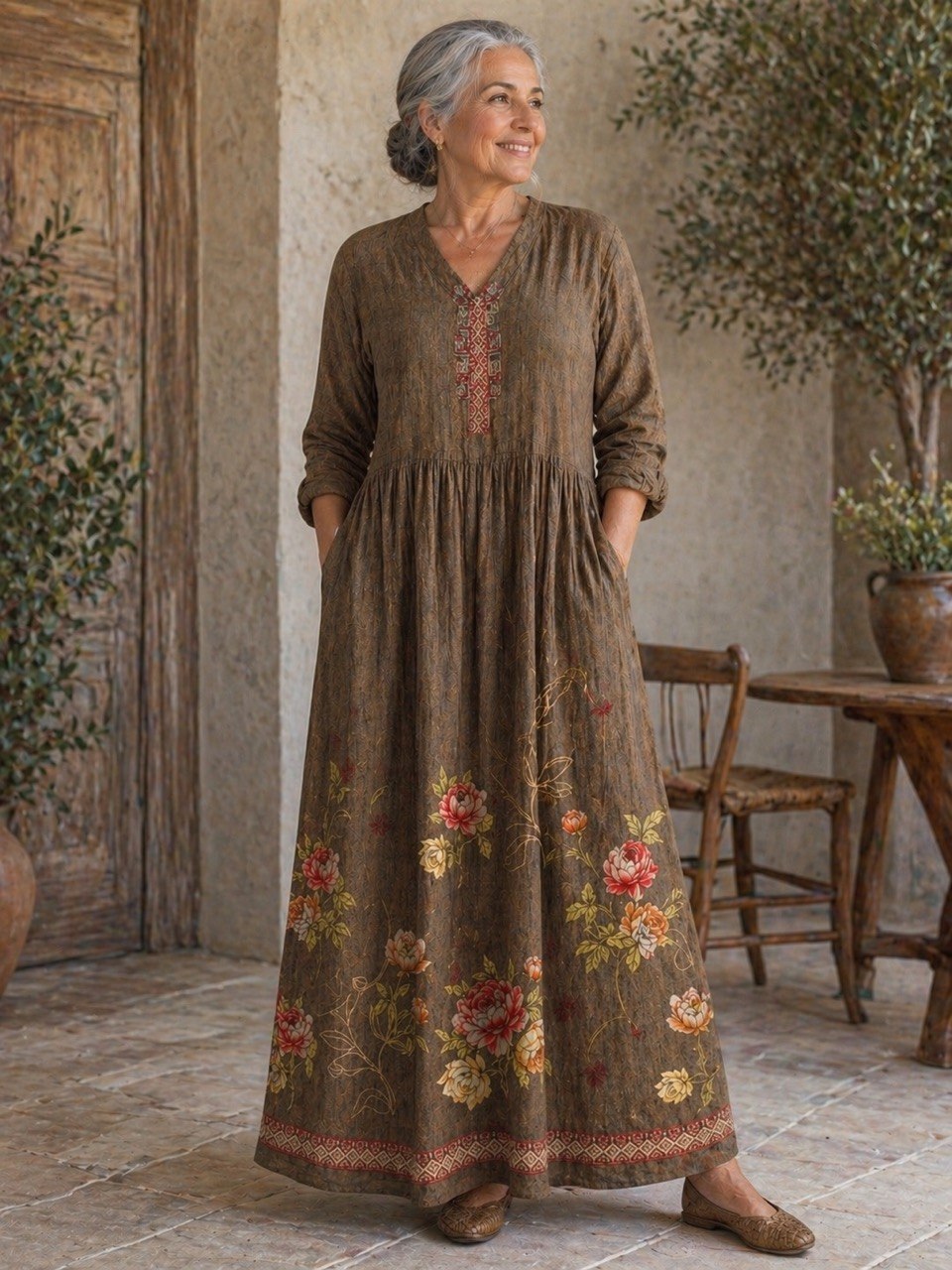 boho brown maxi dress Women's – Josephine London Dress Shirt Color:Classic Black Lolita Cosplay Blue & may-launch-2387