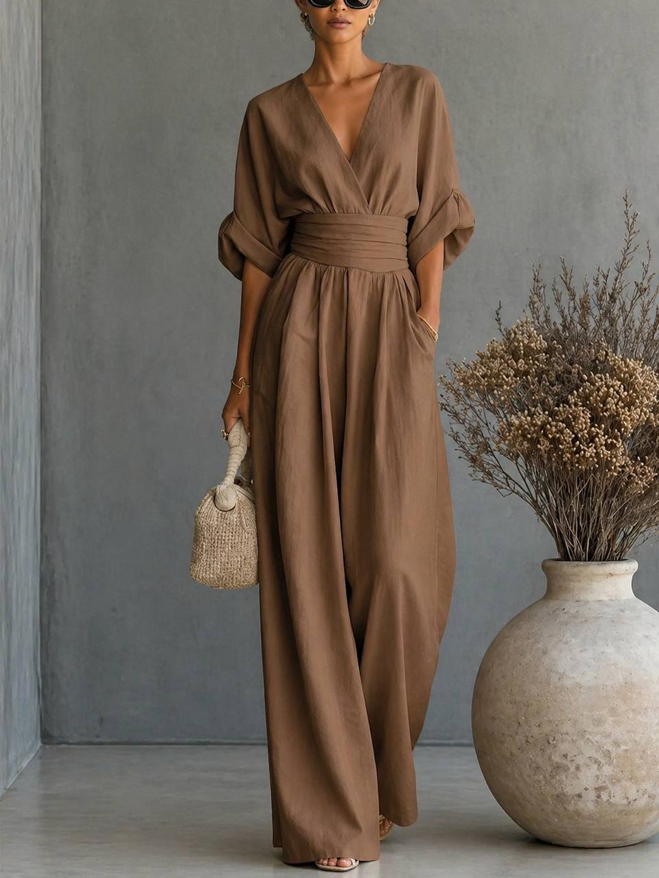 Elara | Draped Waist Jumpsuit