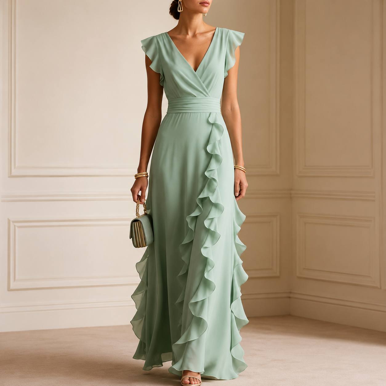 Isabella | Ruffle Elegance Evening Dress
