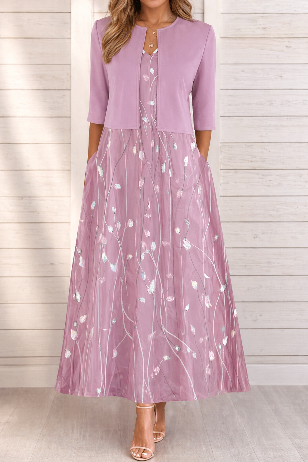 Rose | Mint Grace Midi Dress