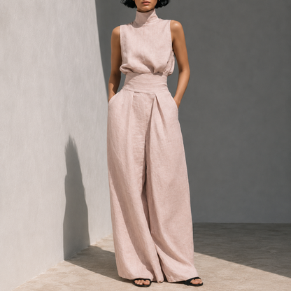 Celeste | Sky Blue Linen Blend Set