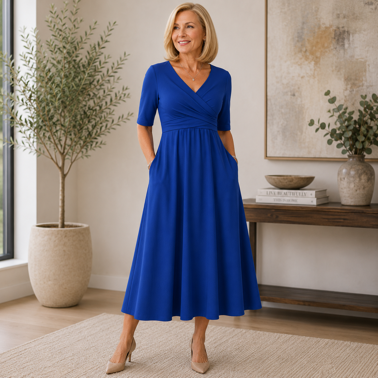 Phoebe | Elegant Flattering Midi Dress
