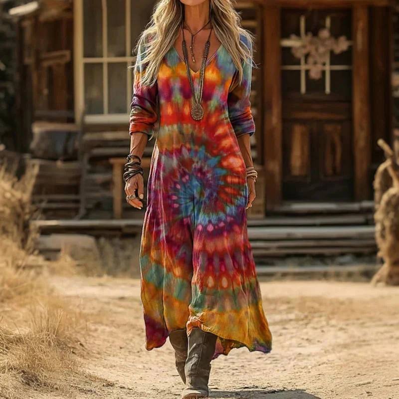 BEA | LONG SLEEVE VINTAGE CASUAL DRESS