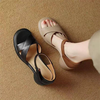 Sophie | Cross Strap Comfort Heel Sandals