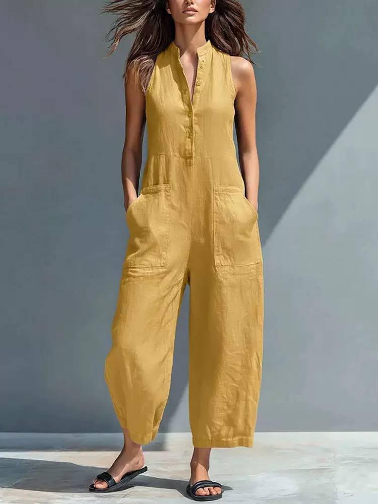 Peyton | Relaxed Fit Sleeveless Utility Jumpsuit