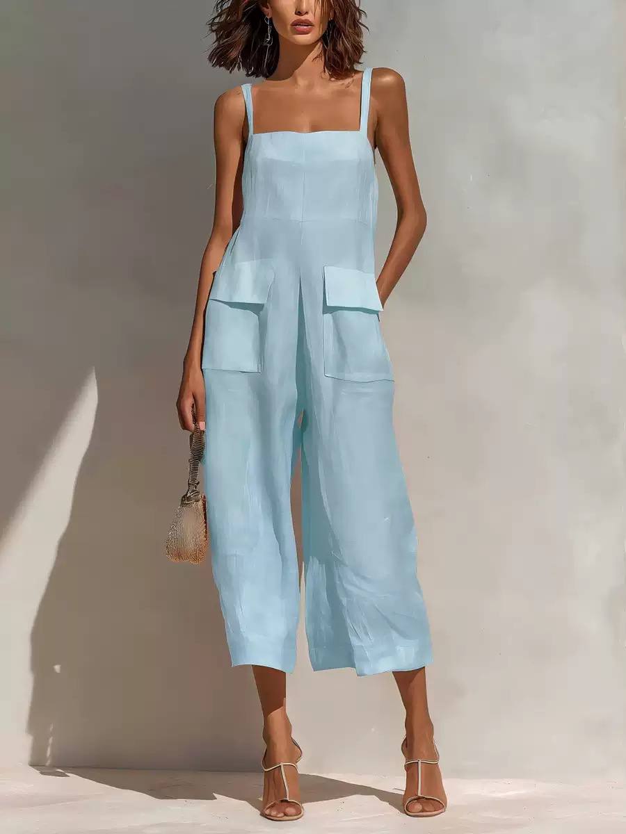 Natalie | Minimalist Wide-Leg Utility Jumpsuit