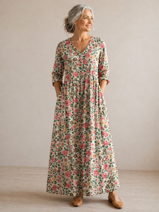 Briseis | Blush Garden Floral Maxi Dress
