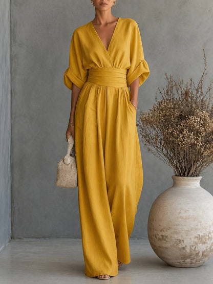 Elara |  Draped Waist Jumpsuit