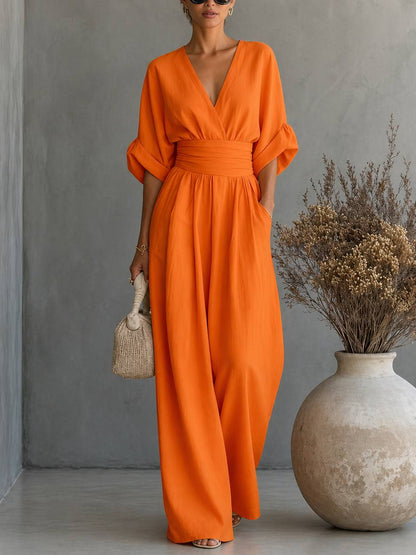 Elara |  Draped Waist Jumpsuit