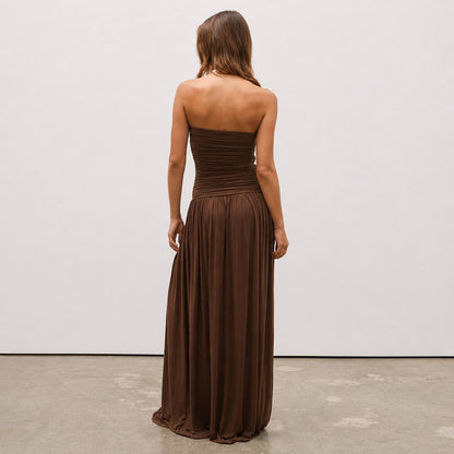 Elara | Sculpted Strapless Maxi Dress