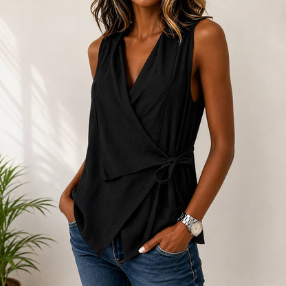 Solenne | Draped Wrap Blouse