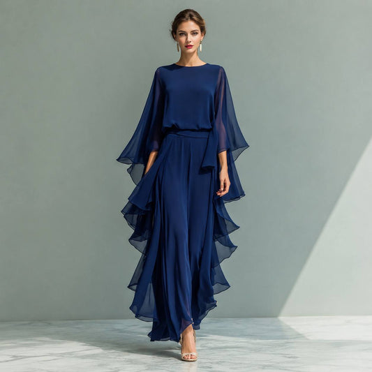 Velisse | Chiffon Cascade Evening Jumpsuit