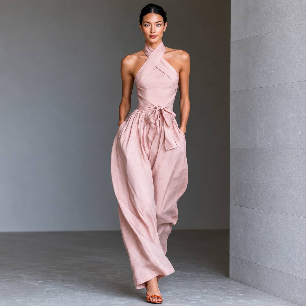 Zarelle | Sculpted Halter Jumpsuit