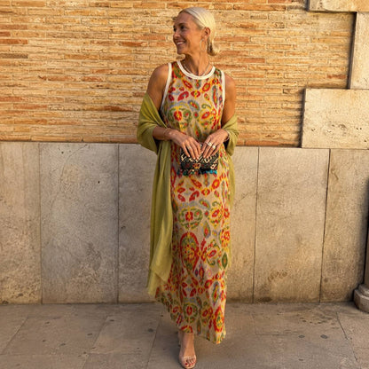 Celestine | Printed Maxi Dress & Cardigan Set