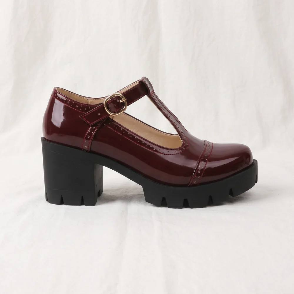 Noiré | Patent Platform Mary Jane Heels