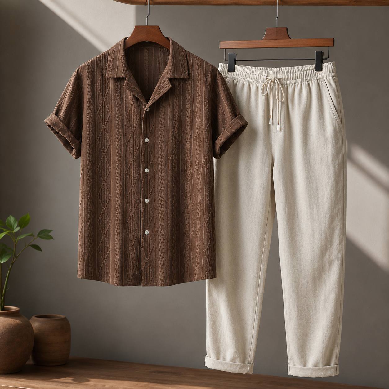 Noah | Men's Textured Summer Shirt & Trouser Set