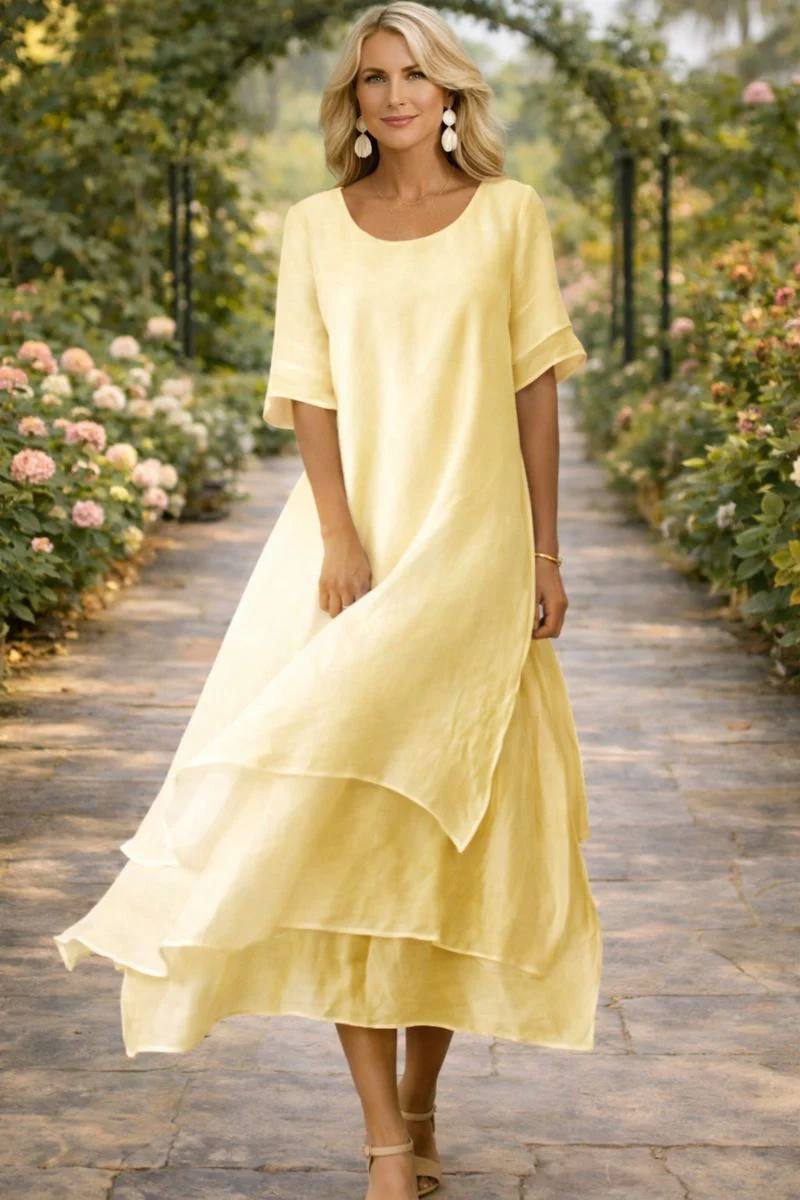 Elara | Graceful Layered Midi Dress