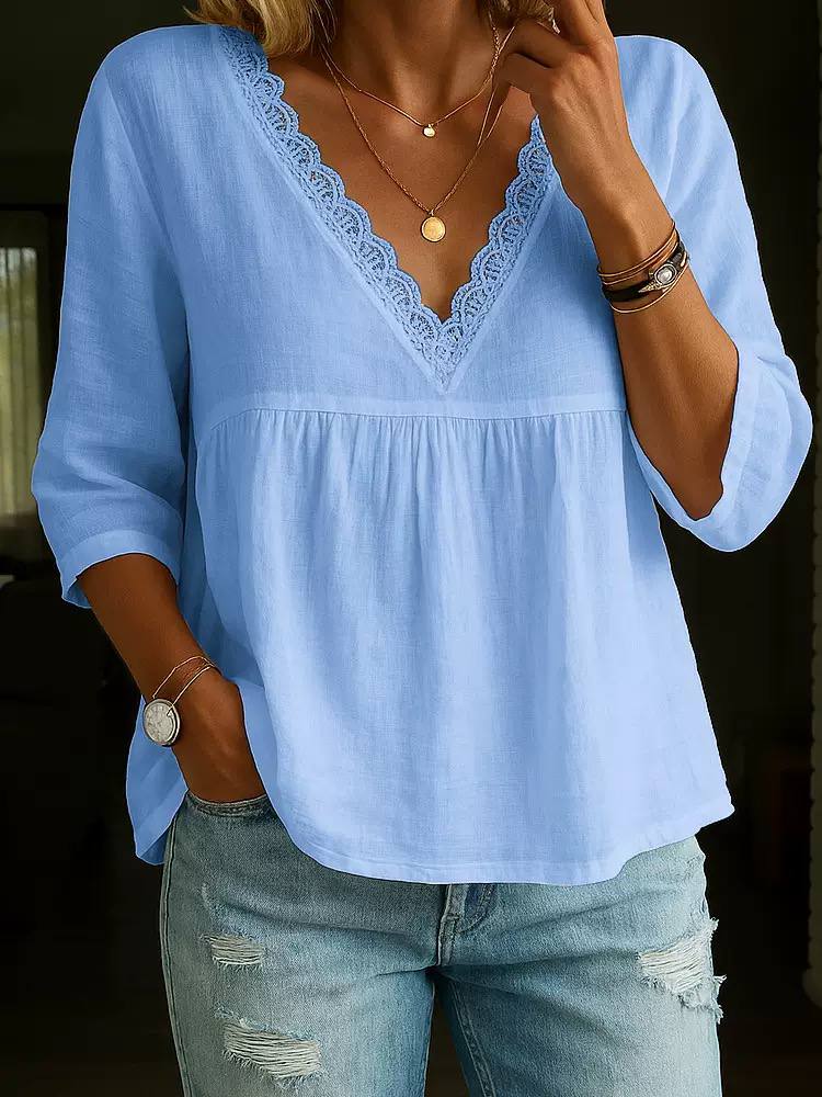 Luna | Lace V-Neck Blouse