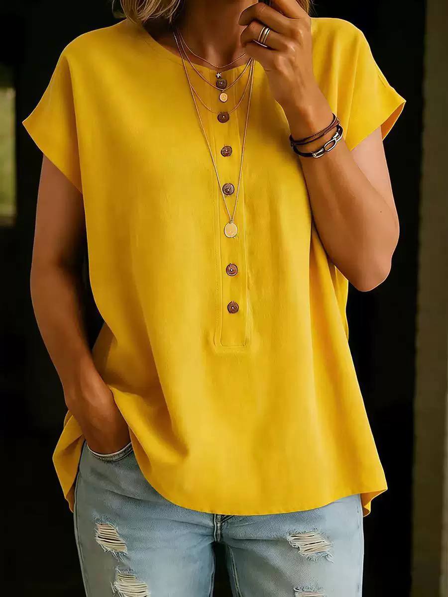 Aria | Button Detail Casual Blouse