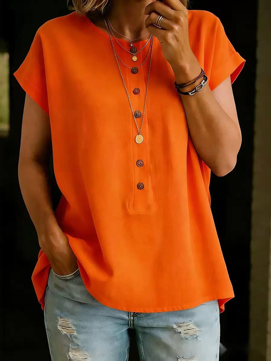 Aria | Button Detail Casual Blouse