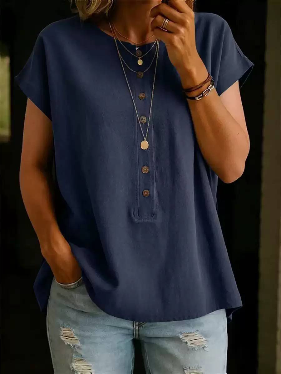 Aria | Button Detail Casual Blouse