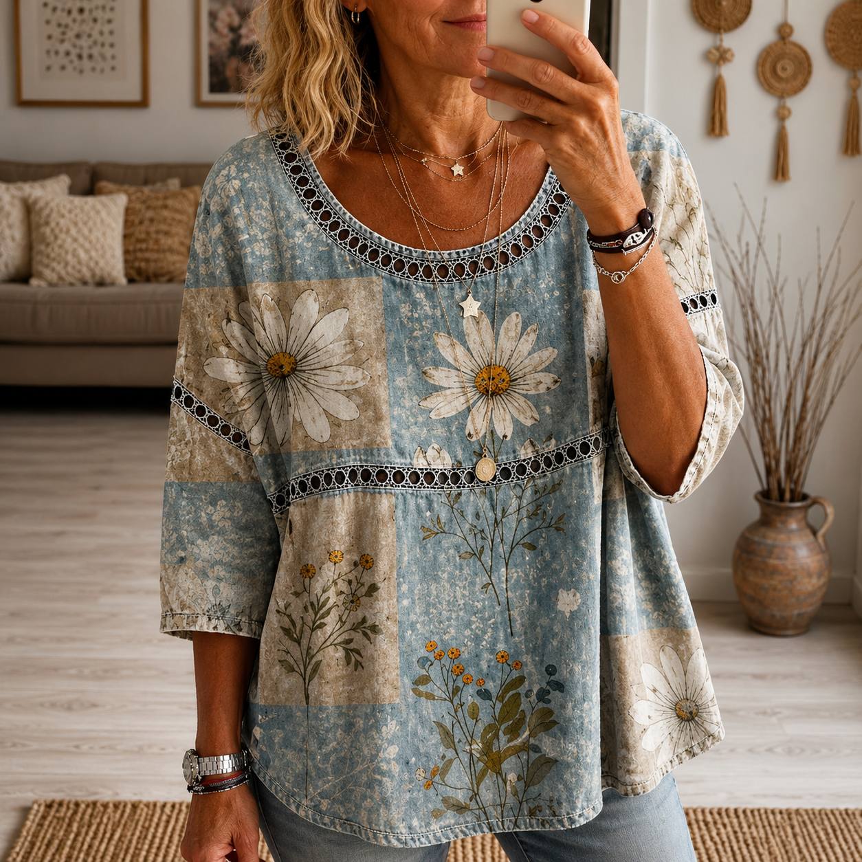 Celeste | Vintage Pattern Relaxed Blouse