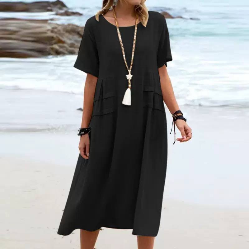Elena | Relaxed Pocket Midi Dress