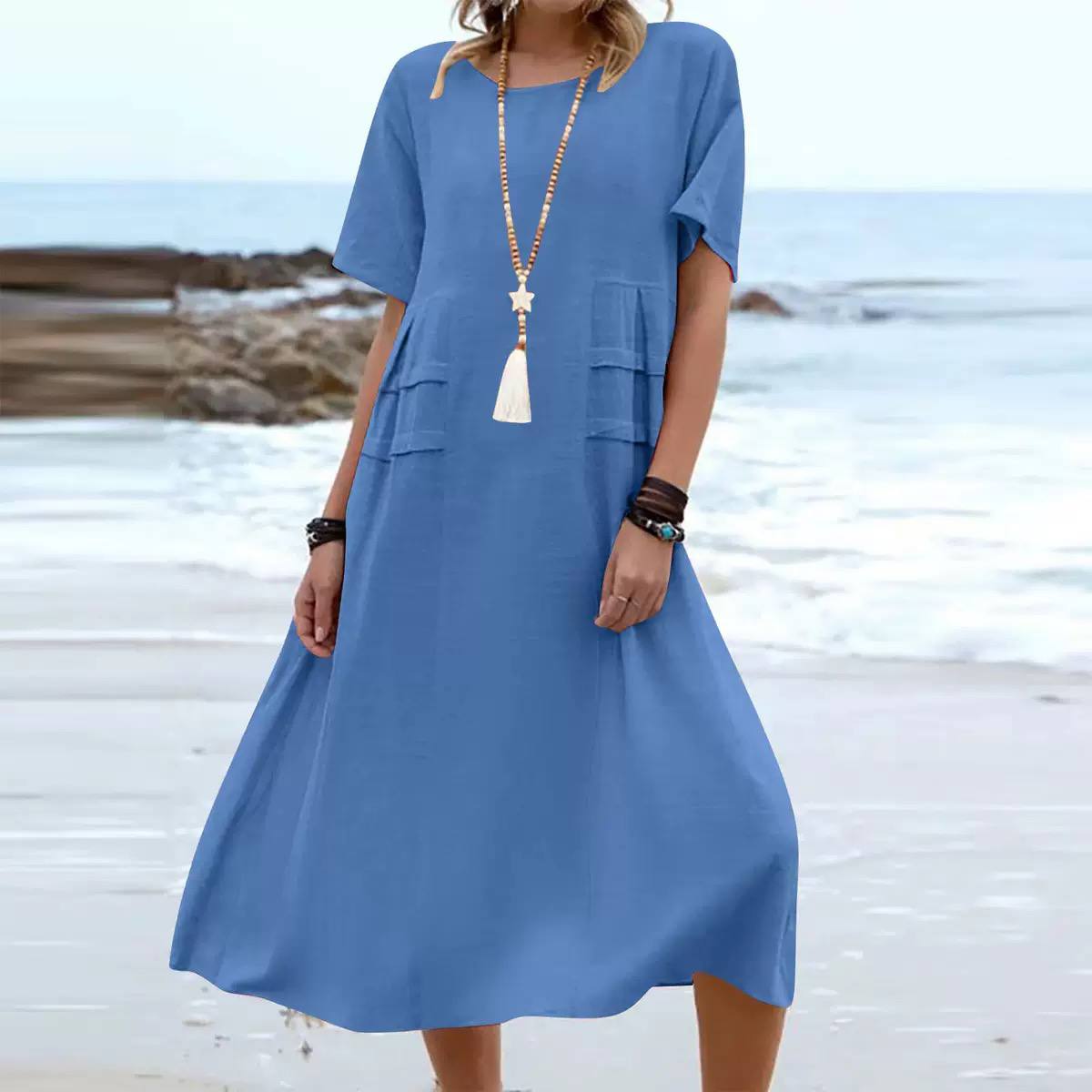 Elena | Relaxed Pocket Midi Dress