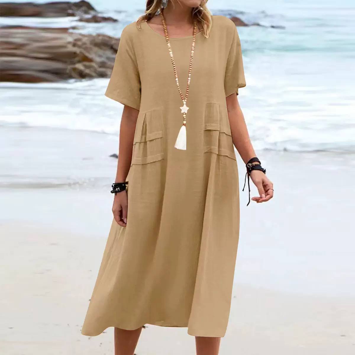 Elena | Relaxed Pocket Midi Dress