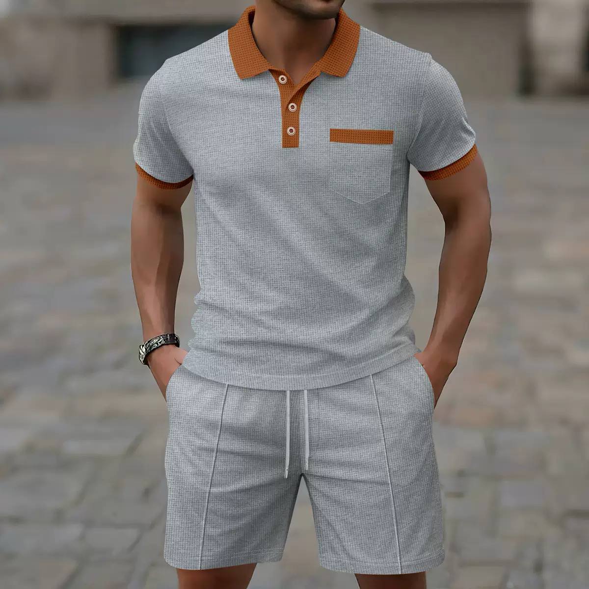 Luca | Textured Polo Lounge Set