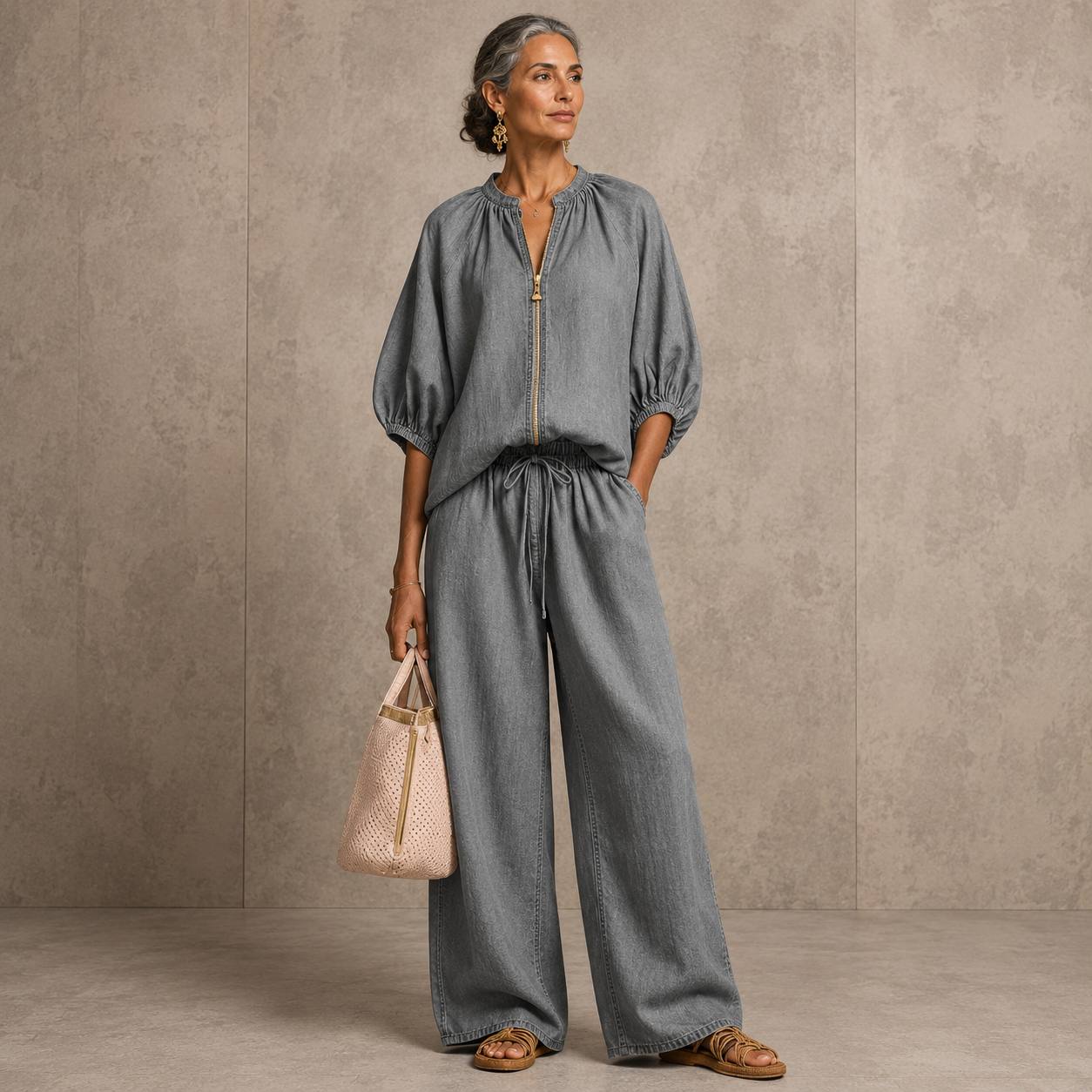 Helena | Denim Breeze Two-Piece Set