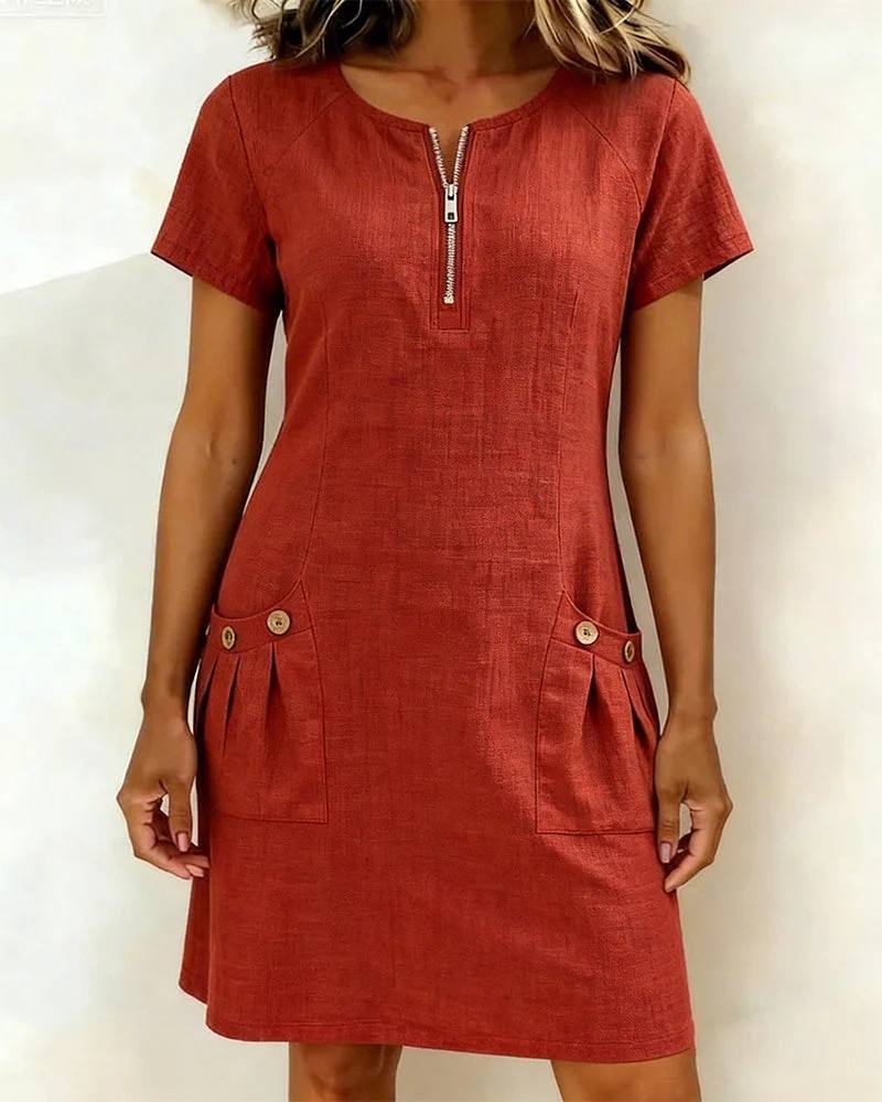 Emilia | Casual Zip Pocket Dress