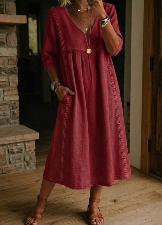 Aria | Relaxed Midi Pocket Dress