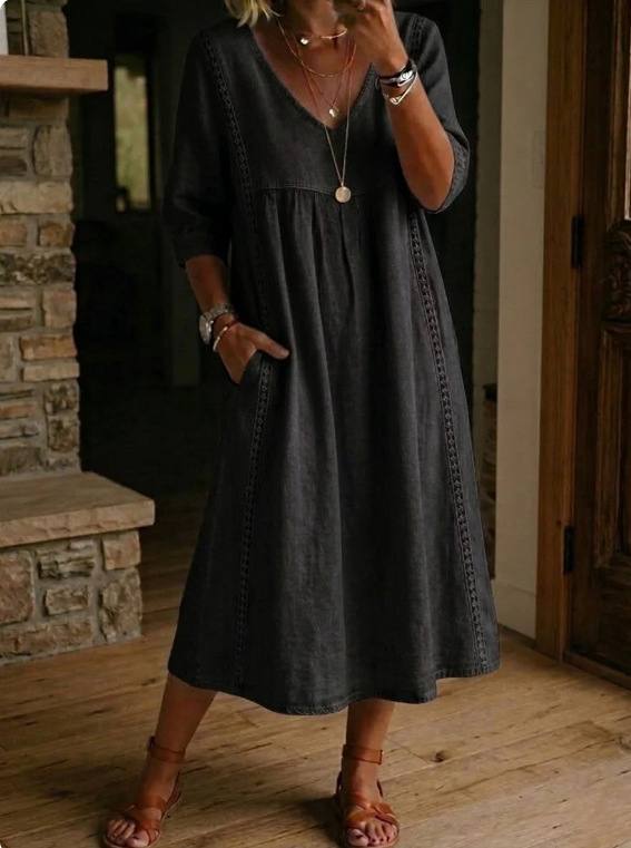 Aria | Relaxed Midi Pocket Dress