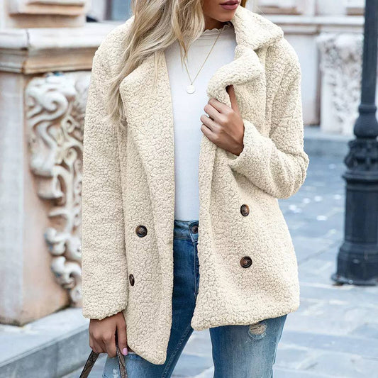 Women's Teddy Fleece Button Coat