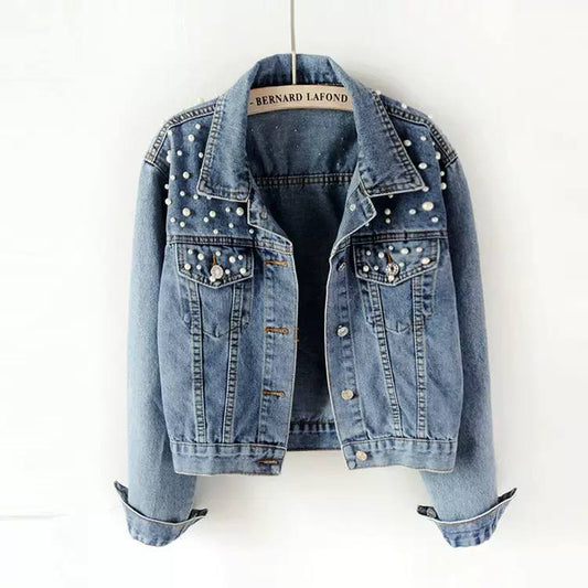 Women's Pearl Embellished Cotton Jacket