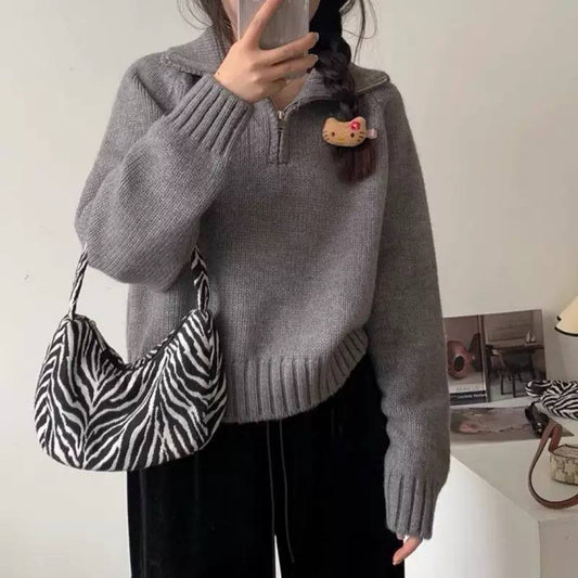 Women's Half Zip Knit Sweater
