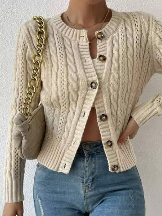 Women's Cable Knit Button Cardigan