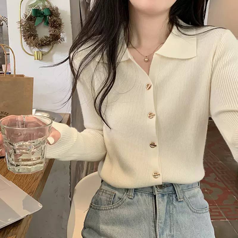 Women's Ribbed Knit  Long Sleeve Slim Fit Cardigan