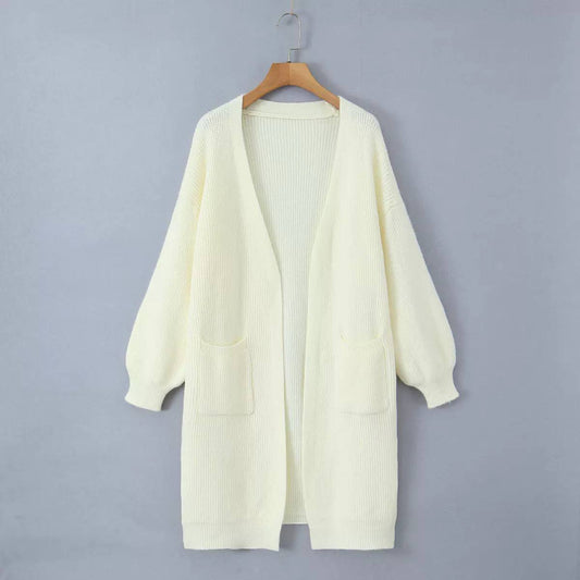 Women's Long Open Front Knit Cardigan