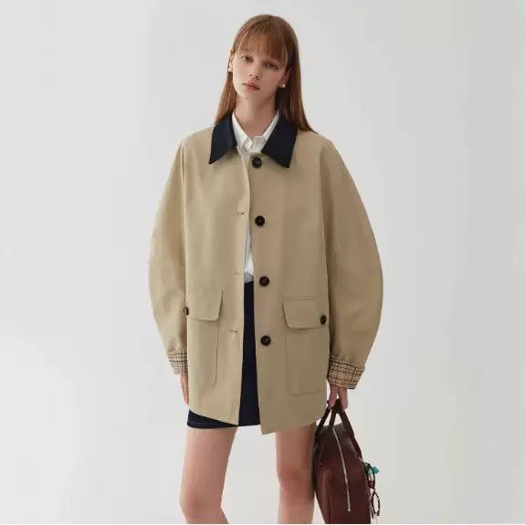 Women's Oversized Button Front Utility Long Jacket