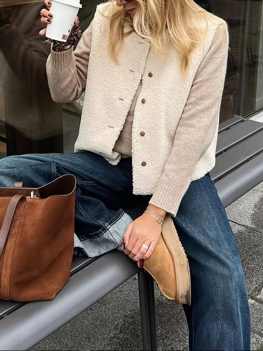 Women's Teddy Sherpa Fleece Vest
