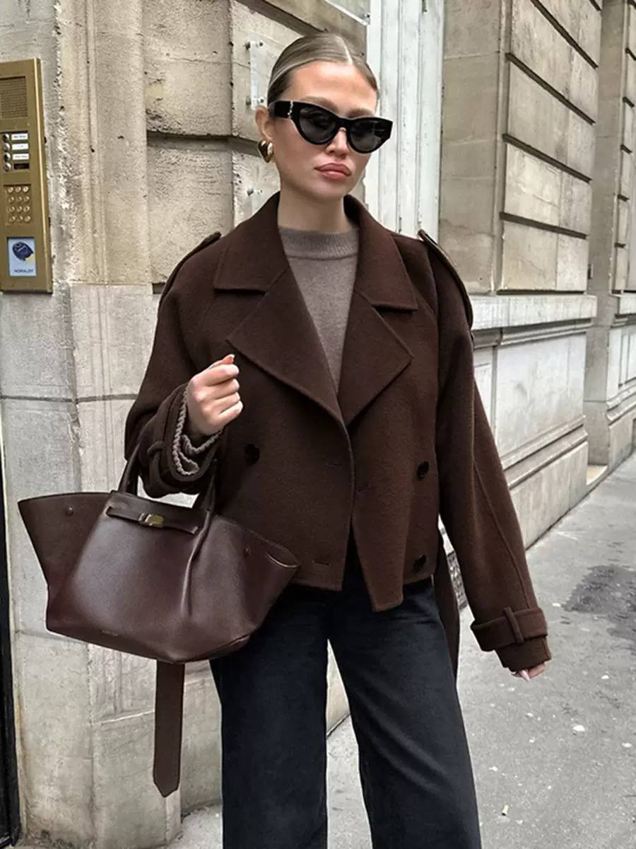 Women's Cropped Belted Jacket