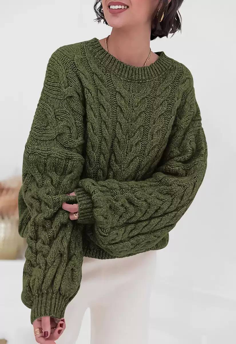 Women's Oversized Cable Knit Chunky Sweater