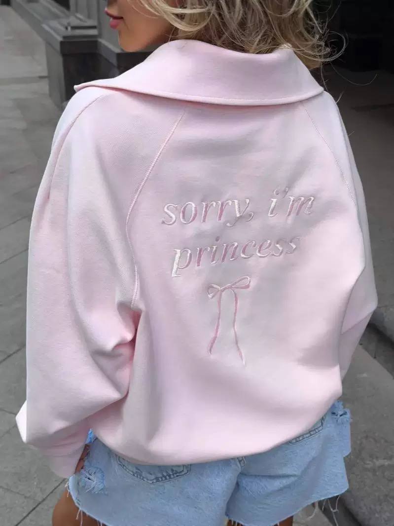 Women's Half Zip Oversized Sweatshirt