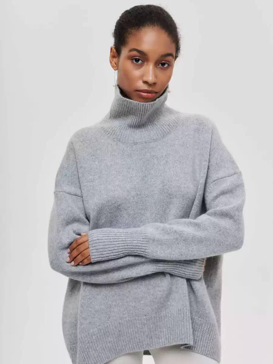 Women's Oversized Turtleneck Knit Sweater
