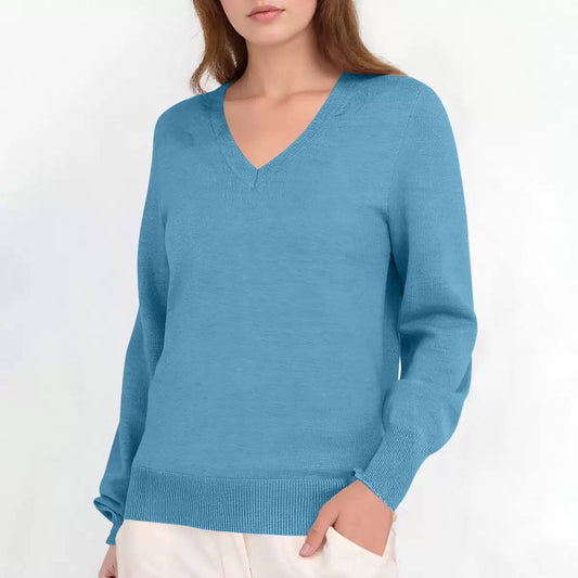 Women's Lightweight V Neck Knit Sweater