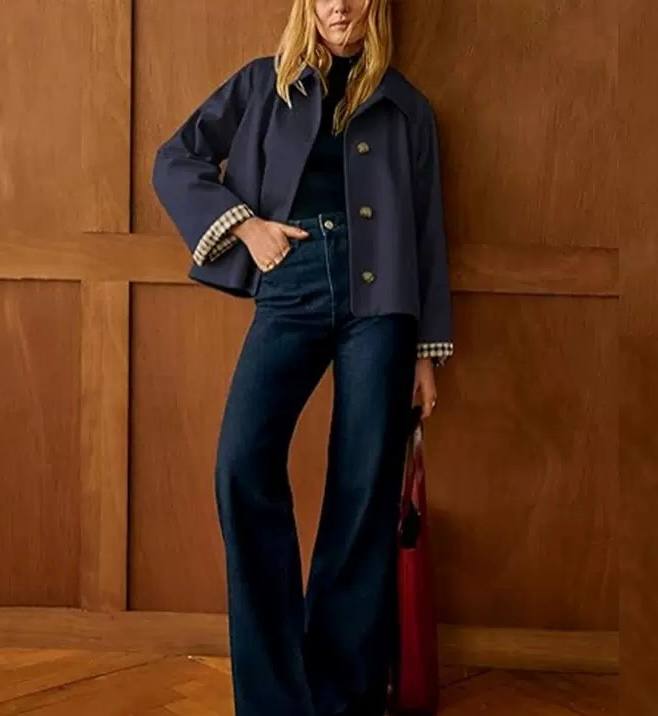 Women's Cropped Button Jacket