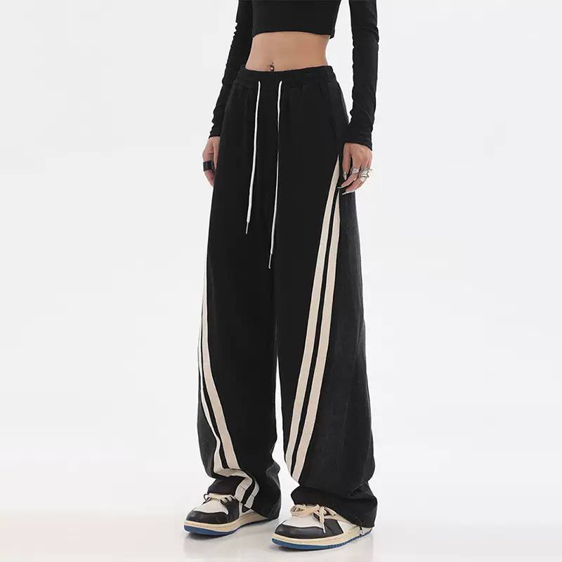 Women's Wide Leg Stripe Track Pants