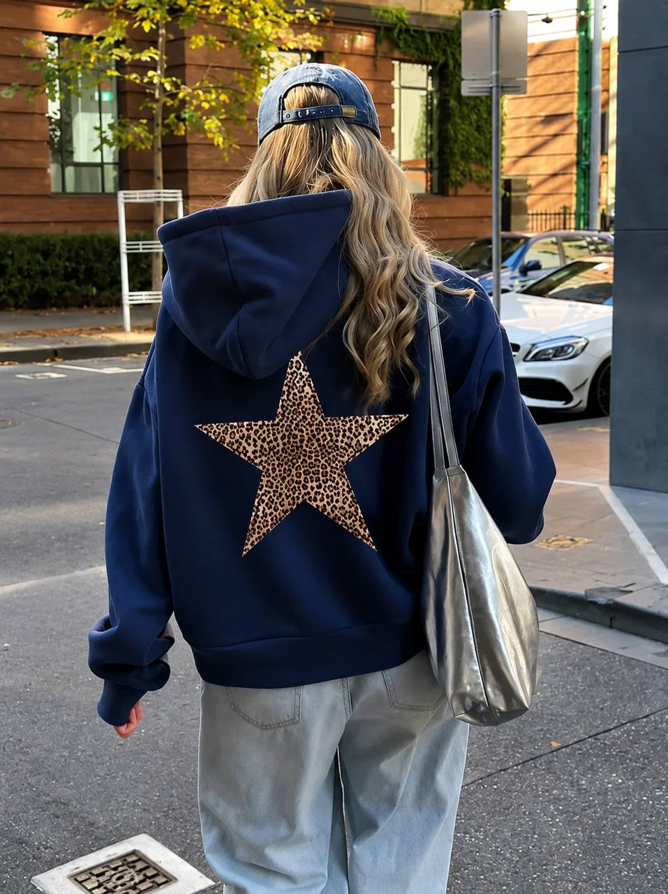 Women's Leopard Star Oversized Hoodie